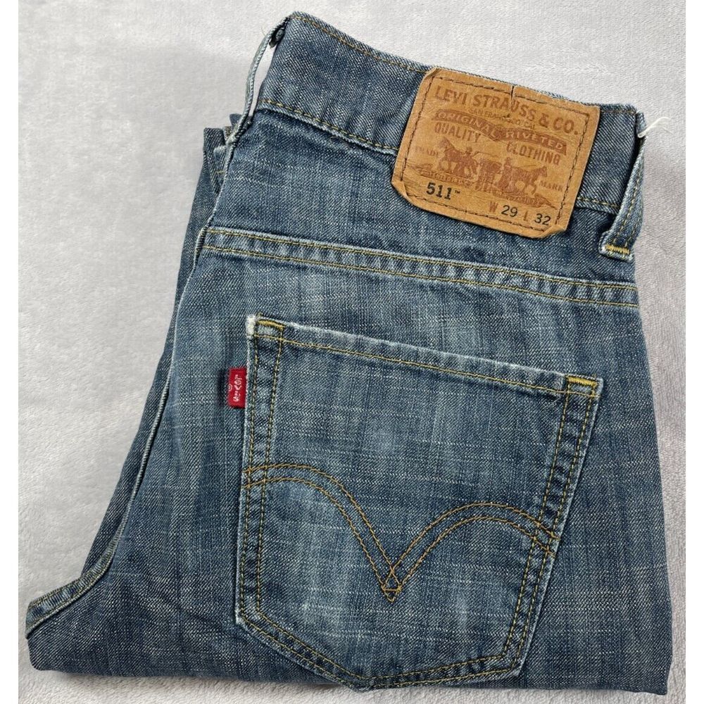 Vintage Levi's 511 Men's‎ Jeans Slim Fit Straight Leg Blue Denim Size 29x32